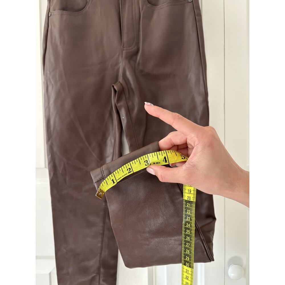 Free People Brown Faux Leather Skinny Pants 27 - Picture 7 of 9